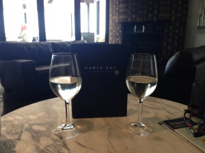 Celebrating the end of a great day with great wine and . . .