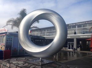 One of many public art pieces in downtown Taupo.