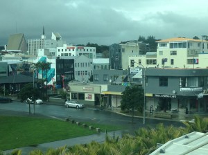 View of New Plymouth from inside Puke Ariki museum
