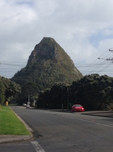 Paritutu Rock -- yet to be conquered by the Pecks