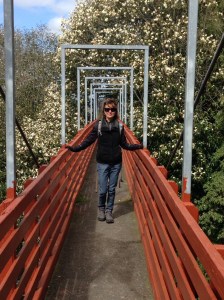 Carrington Walkway -- Beth on bridge