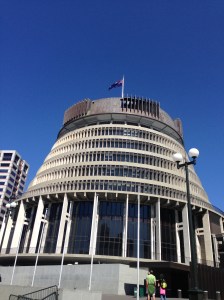 Wellington's capital building -- fondly referred to as "The Beehive"