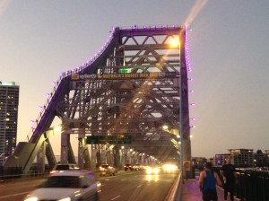 The Peck-conquered Story Bridge on walk across following climb up