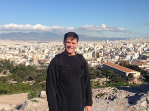 Bob in front of another view of Athens from the Acropolis.