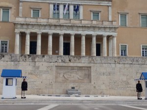 Tomb of the Unknown Soldier with nearby guard 