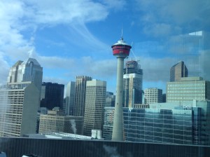 View of the Calgary Tower and partial downtown skyline from "our" condo.