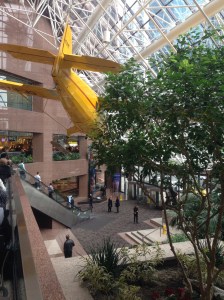 Atrium of one of the downtown buildings