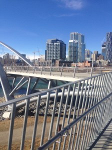 View looking back into town from north of River.