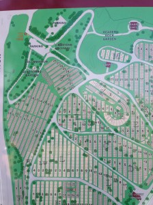 Map of the gardens and surrounding cemeteries.