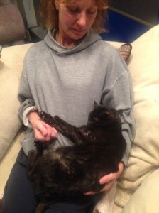 Squeak snuggling with Beth.