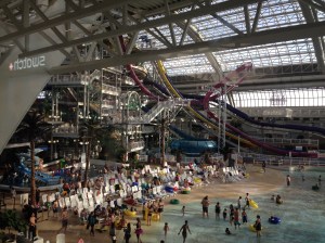 The indoor pool and water slides at the West Edmonton Mall