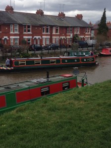 Boats docked along the canal.  It was fun to watch them navigate the lock system manually.