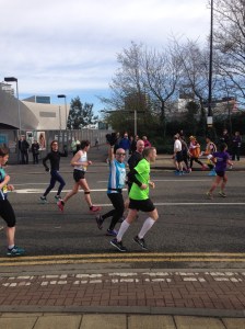 Beth running the marathon -- I'm the one with the long clothes on