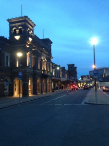 View of the Chester train station at night