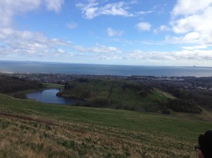 View from one side of the hill on the way up