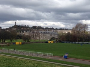View of Holyrood Palace (Queen's residence when in Scotland) from top of tower