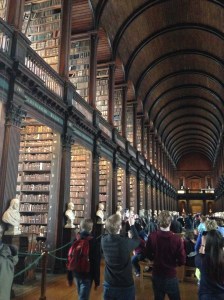 The gorgeous library. We saw the Book of Kells and library after a great tour of the campus provided by a PhD sociology student.