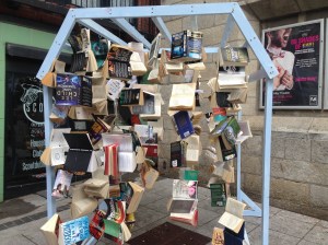 Book display in the Temple Bar area of Dublin.