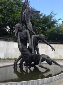 Remembrance statue and fountain for 1916 rebellion which ultimately led to Ireland's statehood.