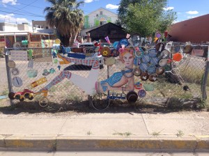 Fun fence in the historical district of Truth or Consequences, NM