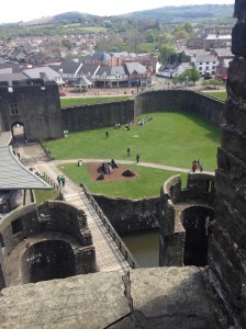 Looking down from the tower