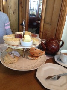 Our sharing platter for our English tea -- we'll be rolling home from the UK!