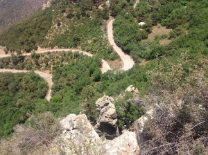 View of road up from top