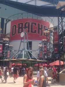Outside the Dback stadium (currently owned by Maricopa County but may be sold to a private company -- not the team)